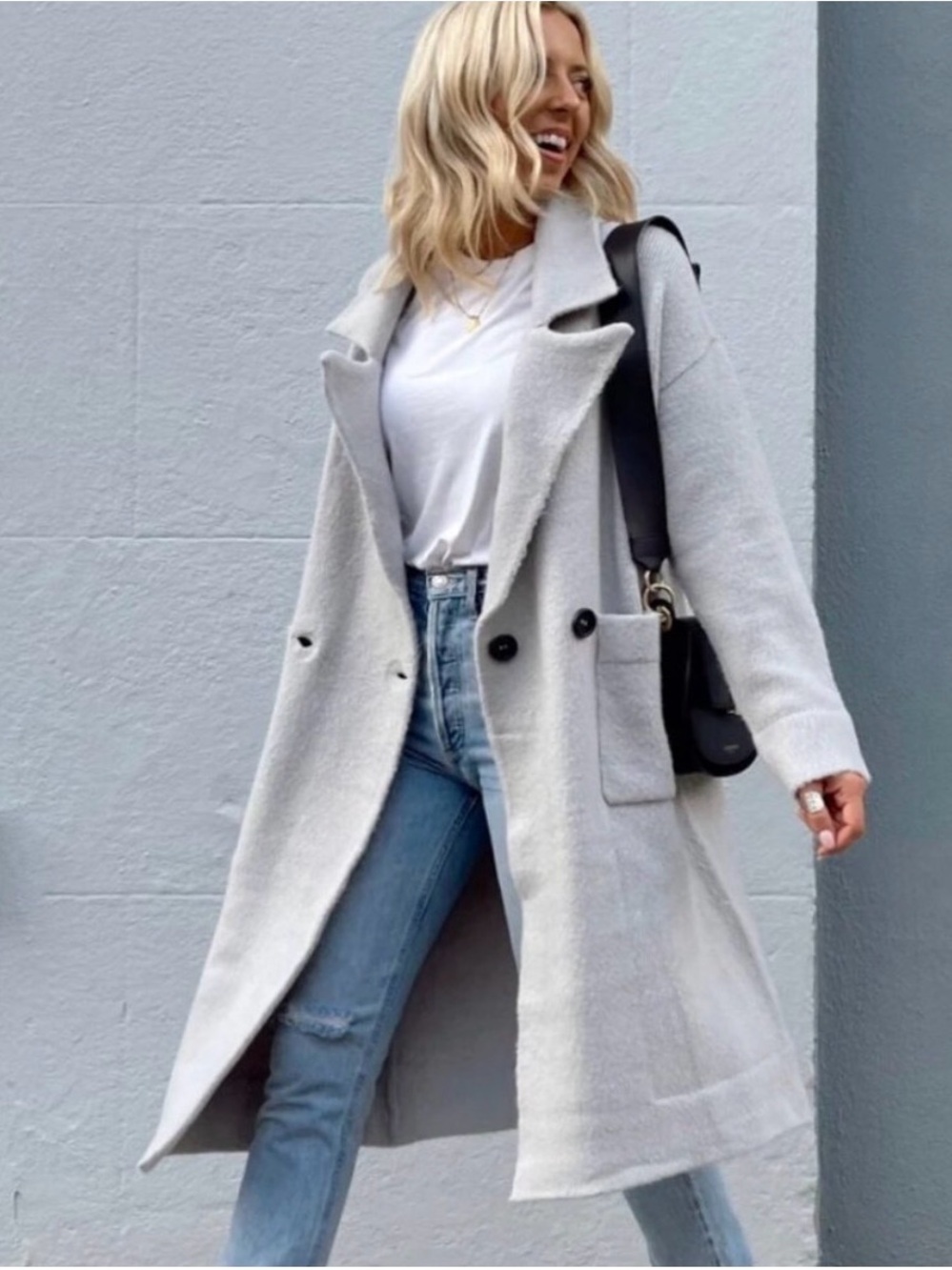 Show Me Your MuMu Light Gray Long Wool Coat